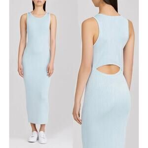 SIGNIFICANT OTHER Sofia Knit Cut-Out Back Midi Dress in Sky Blue NWT US 2 $218